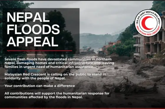 [NEPAL FLOODS] MALAYSIAN RED CRESCENT APPEALS FOR PUBLIC SUPPORT IN RESPONSE TO SEVERE FLOODING IN NEPAL